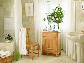 清新自然的原木家具 16张欧式浴室柜图片