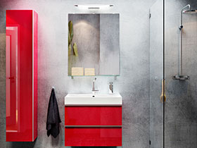 红色浴室柜设计图 12款宜家卫浴间设计