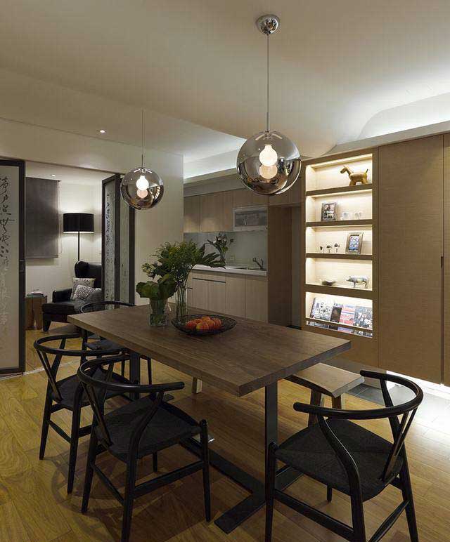 ,90平米装修,中式风格,二居室装修,餐桌