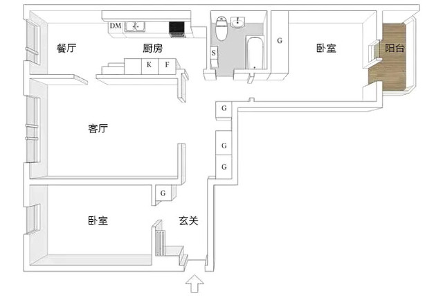 84平北欧两居室平面布置图13/13