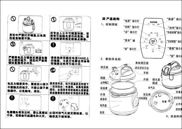 【详解】苏泊尔电压力锅使用说明书