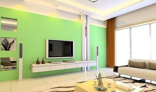 电视背景墙硅藻泥效果图 给您一个家居生活新选择