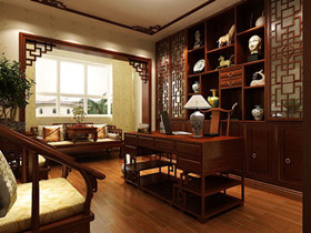 中式书房设计效果图 5款优雅书房尽显中式风情
