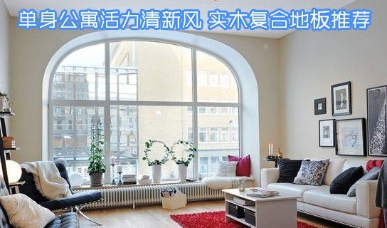 单身公寓活力清新风 实木复合地板推荐(图)