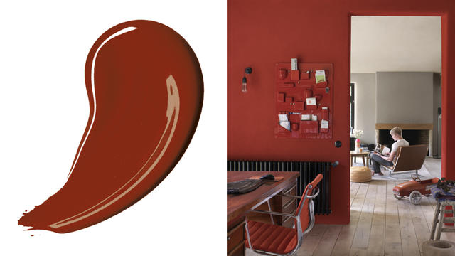 用色调较深的配色方案可使房间感觉更舒适温馨。浓郁深沉的红色或巧克力色可缩小墙壁的距离感。