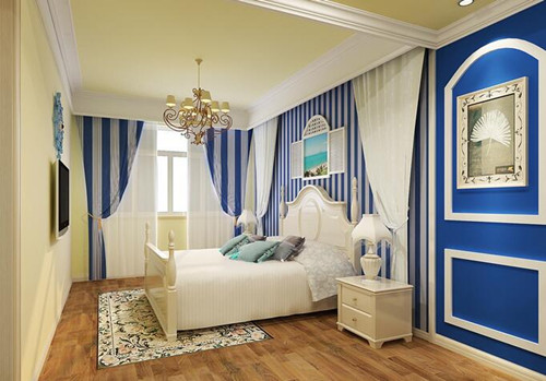 地中海卧室效果图  感受清新的地中海风情