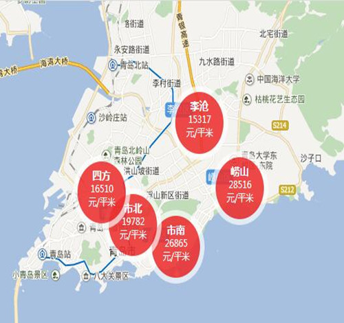 2017青岛房价各区走势图 青岛买市区房还是郊区房好