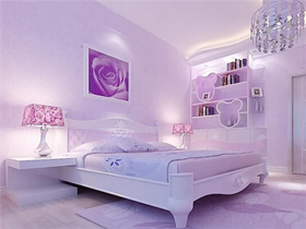 淡紫色卧室装修效果图  淡紫色卧室圆您浪漫的少女梦