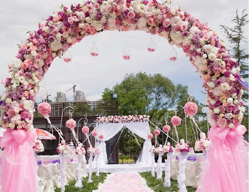 婚礼气球拱门制作方案 婚庆拱门款式