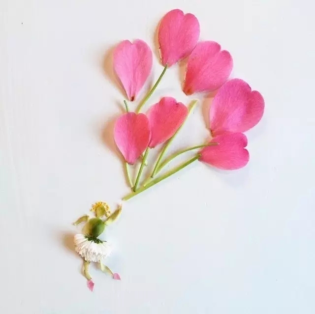 树叶等花花草草,然后进行裁剪拼接,就能作出一幅幅生动活泼并的画作