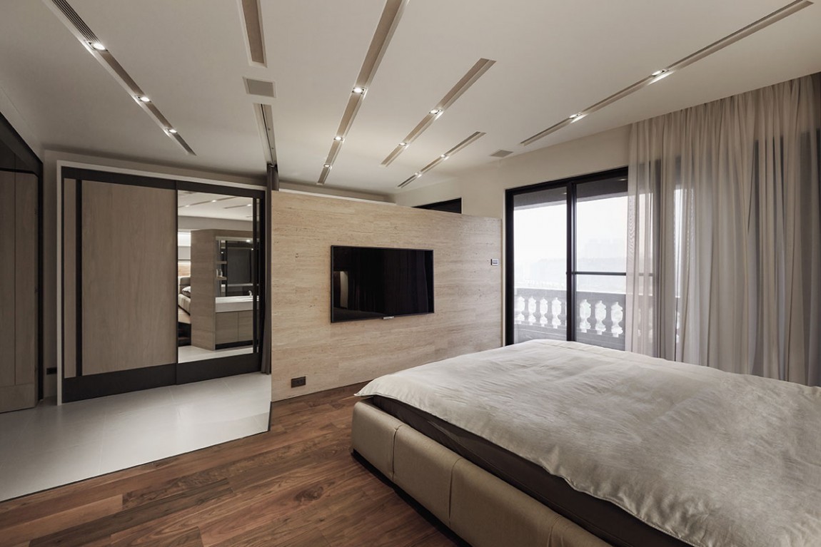公寓装修,15-20万装修,120平米装修,卧室,loft风格,电视背景墙