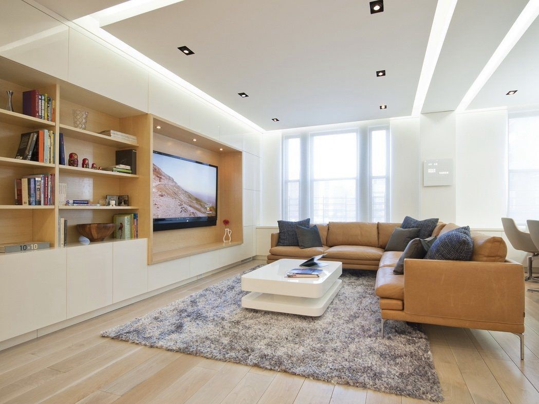 130平米装修,三居室装修,10-15万装修,客厅,简约风格,白色,电视背景墙