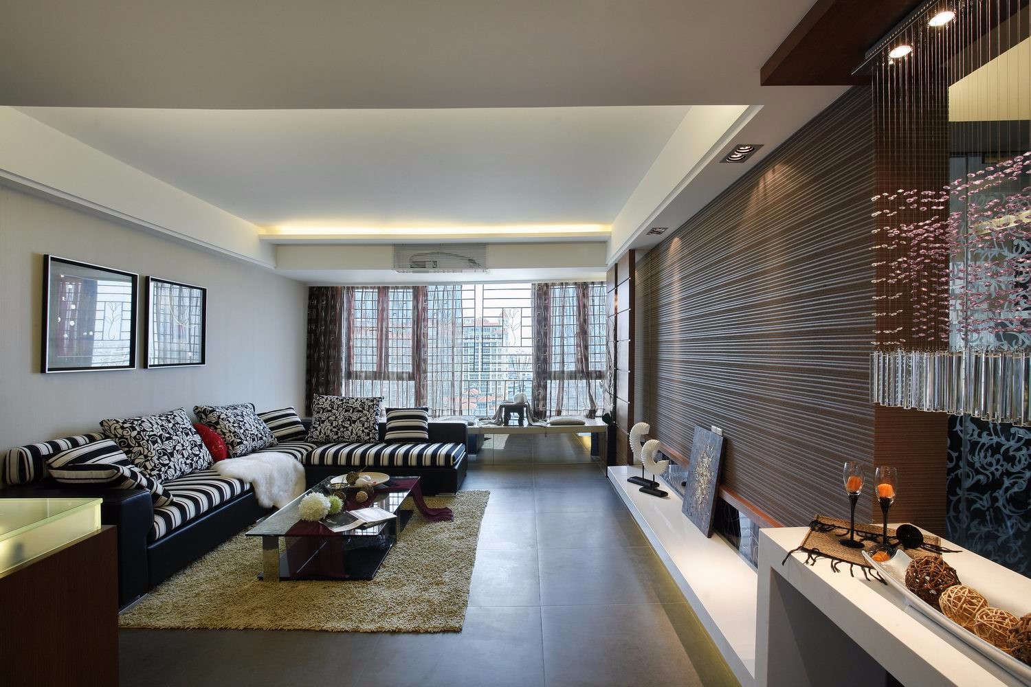 三居室装修,10-15万装修,130平米装修,客厅,现代简约风格