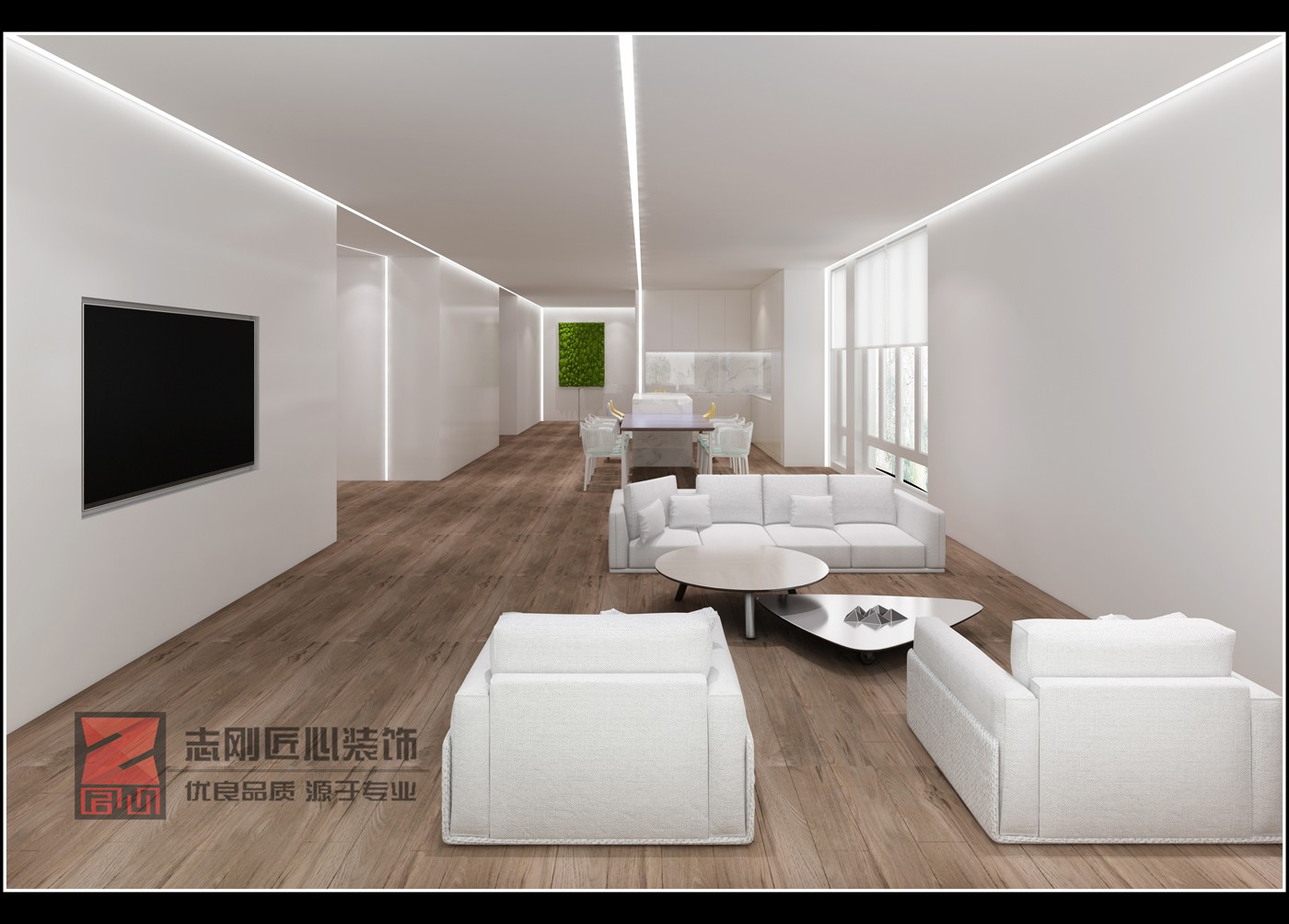别墅装修,140平米以上装修,20万以上装修,客厅,简约风格,白色
