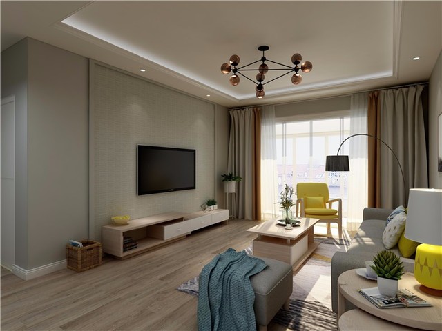 简约风格两居室客厅装修效果图1/8