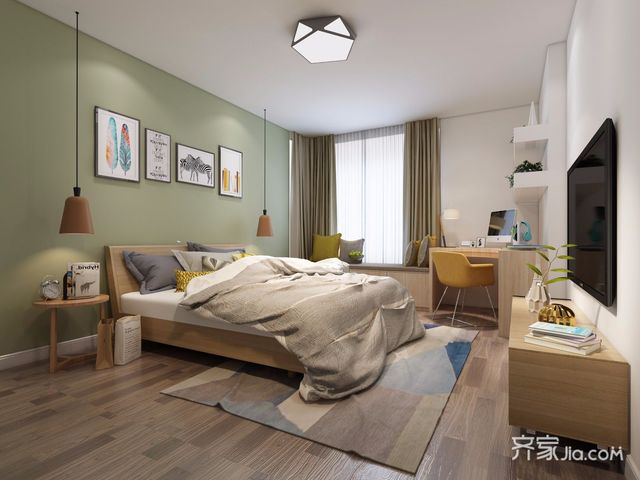 简约北欧风格卧室装修效果图1/4