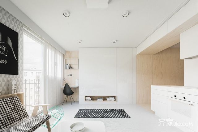 一居室北欧风公寓客厅装修效果图4/4