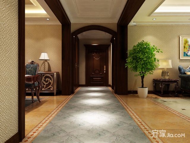 134平米欧式三居室装修过道设计图3/5
