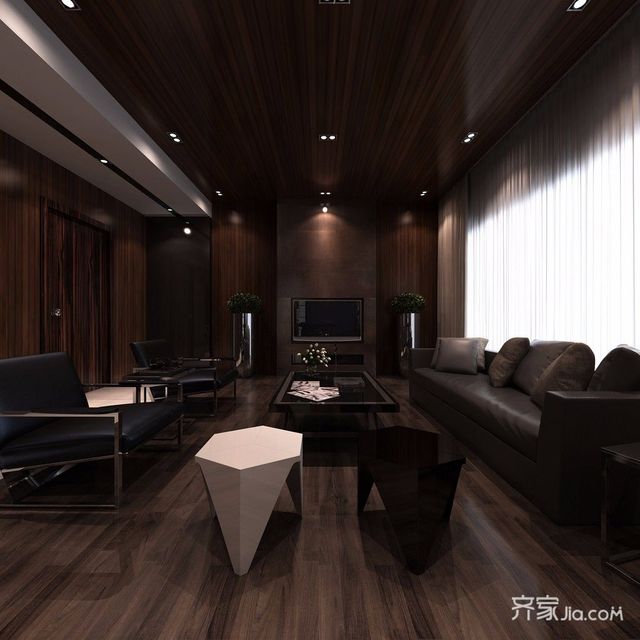 120㎡新古典风格三居电视背景墙装修效果图5/5