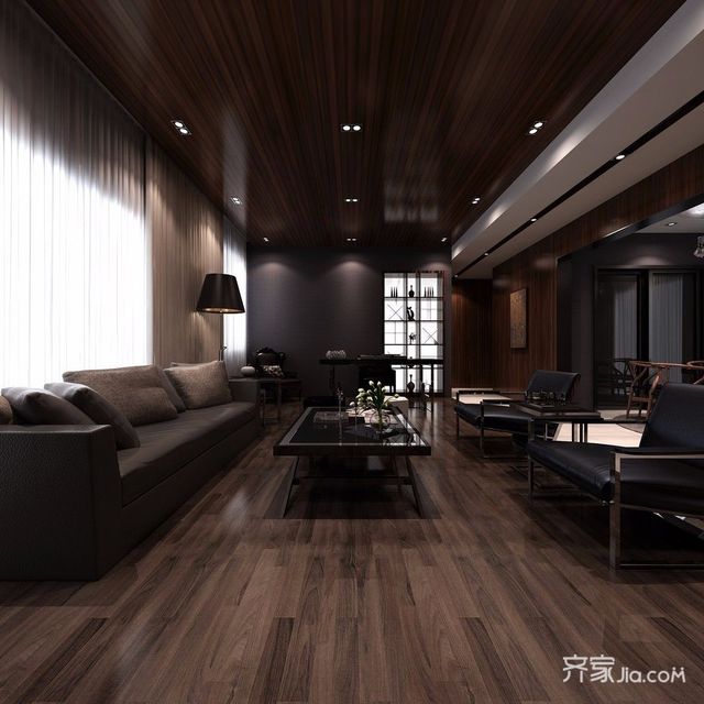 120㎡新古典风格三居客厅装修效果图1/5