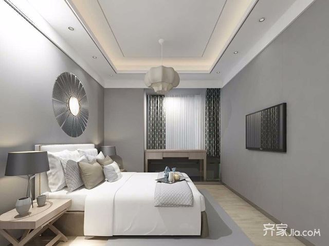 三居室现代混搭风格卧室装修效果图1/5