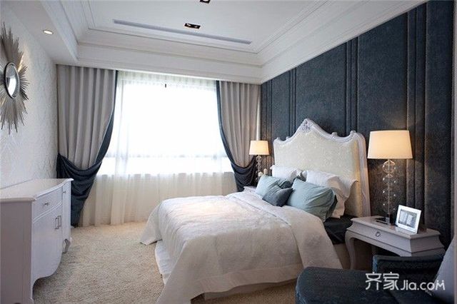 简欧风格三居室装修卧室效果图1/6