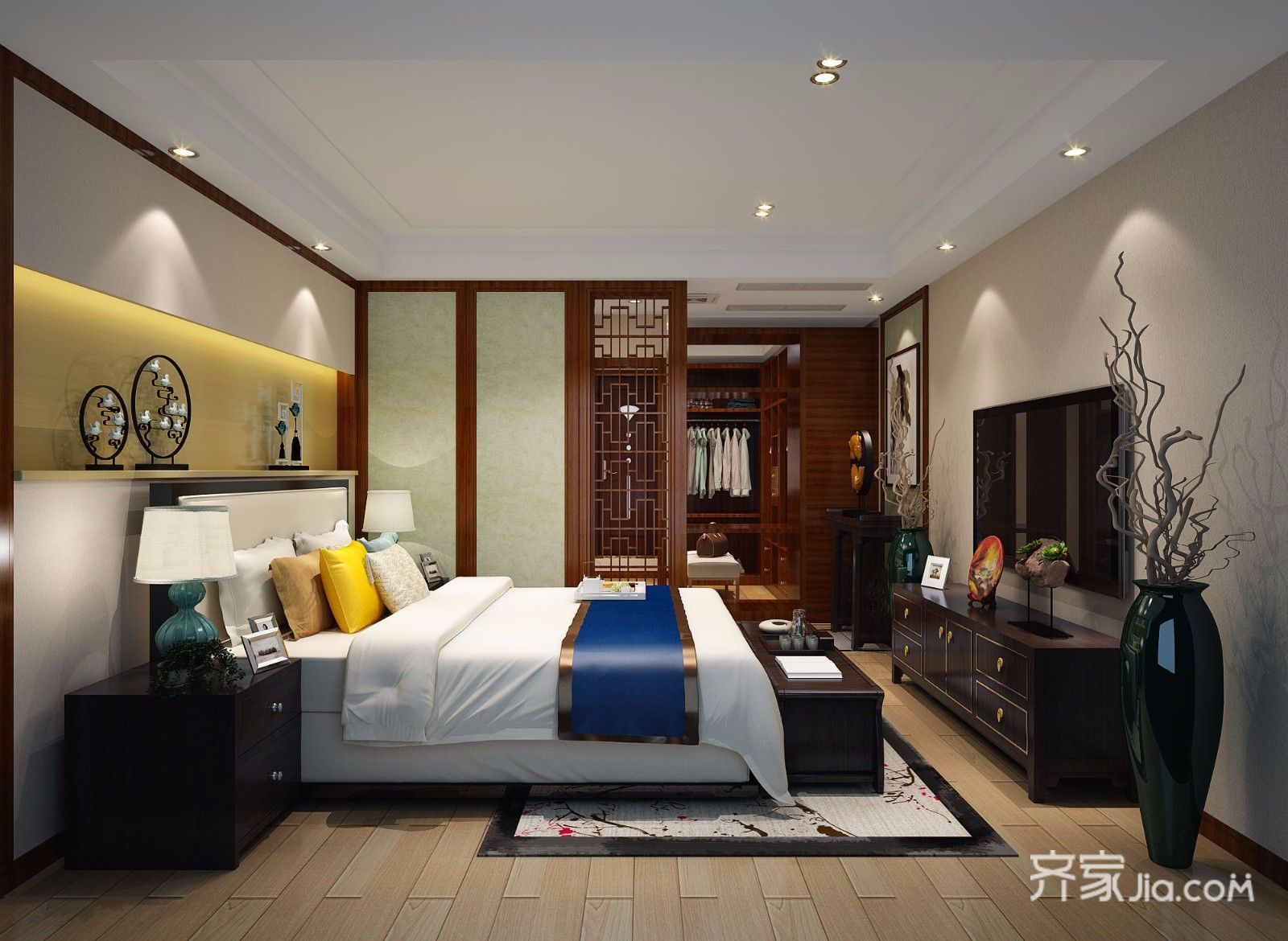 别墅装修,140平米以上装修,卧室,新古典风格