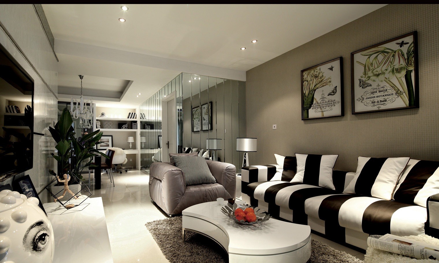二居室装修,110平米装修,10-15万装修,现代简约风格,客厅,沙发,灰色