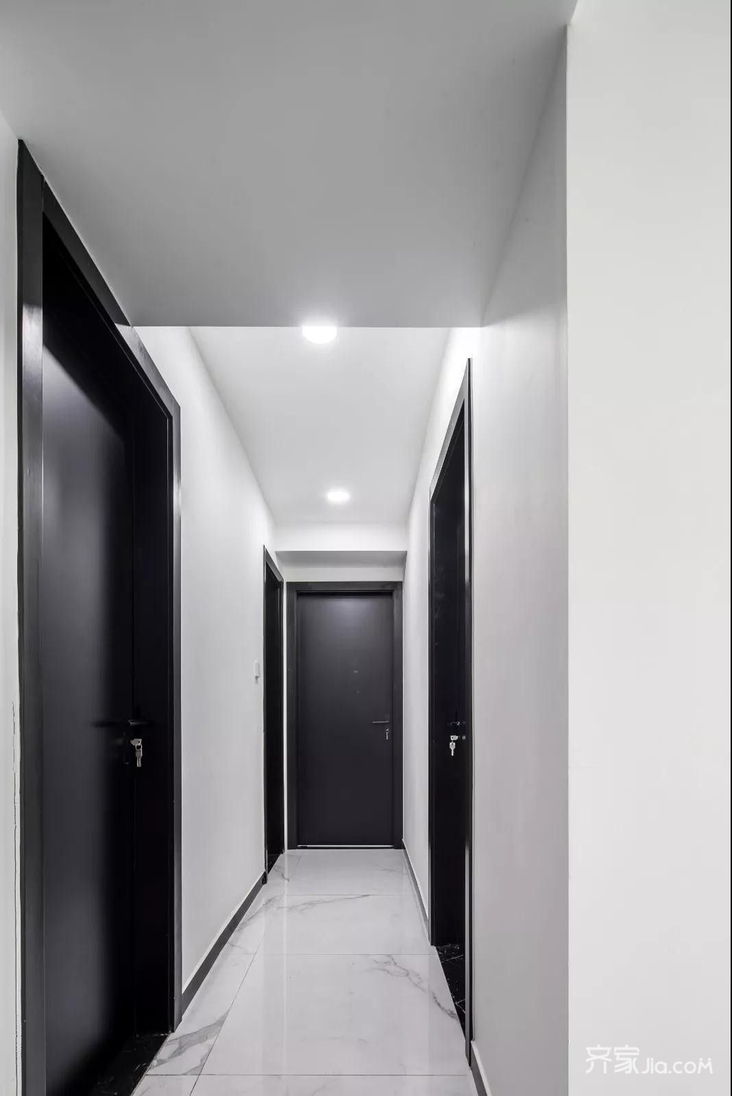 5万130平米简约三居室装修效果图,高级黑白灰缔造图