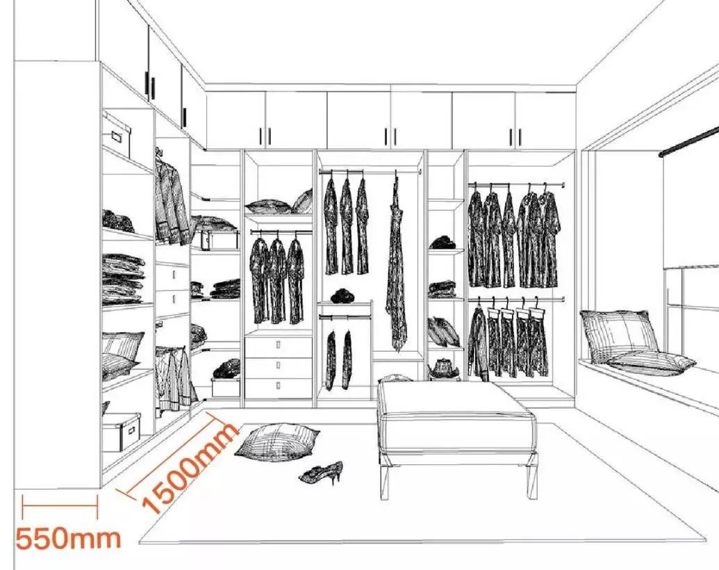 在小卧室塞下一个衣帽间也不是没有可能