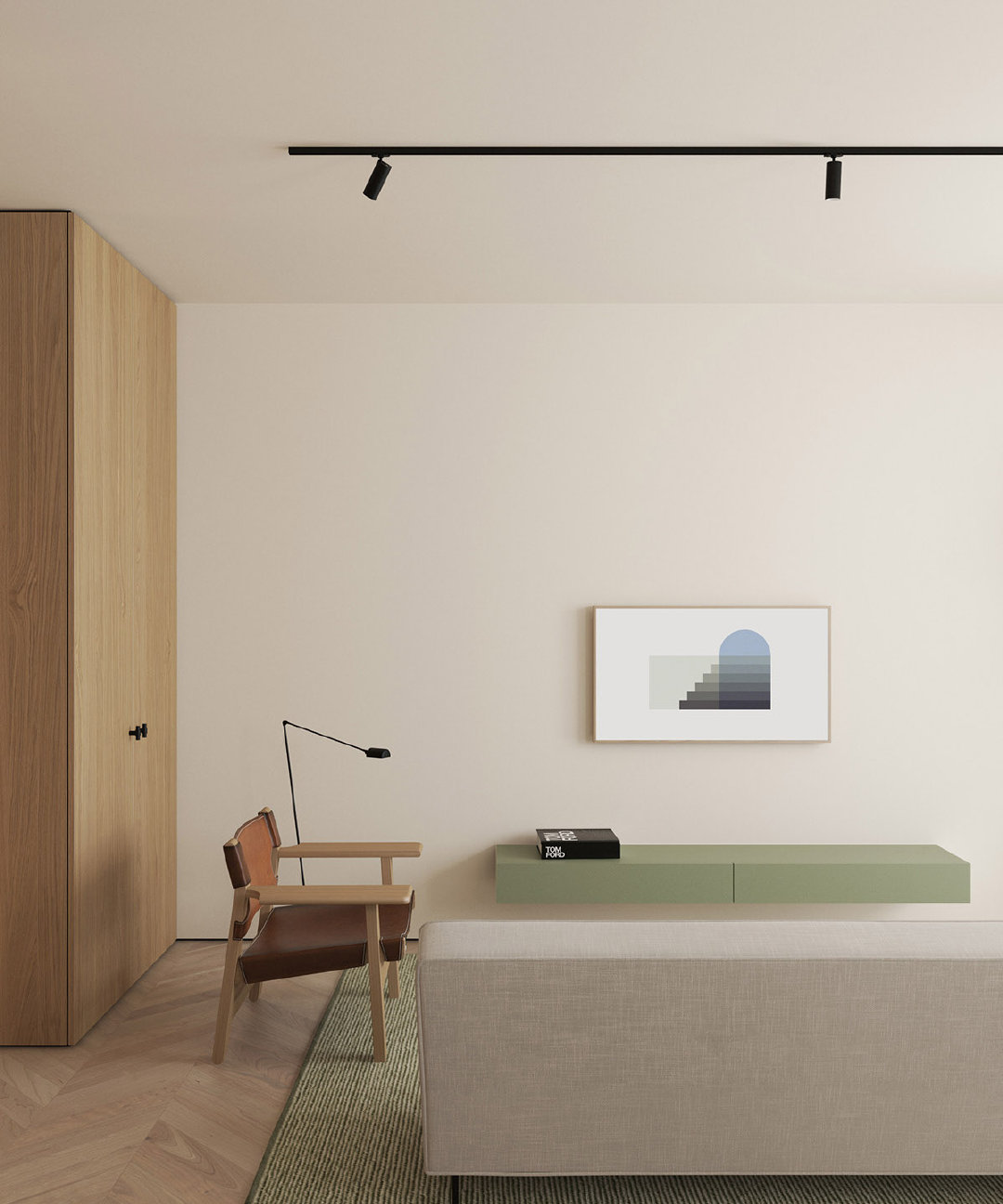 室内设计 -  极简北欧极简主义的北欧情境，只有一丝柔和的色...