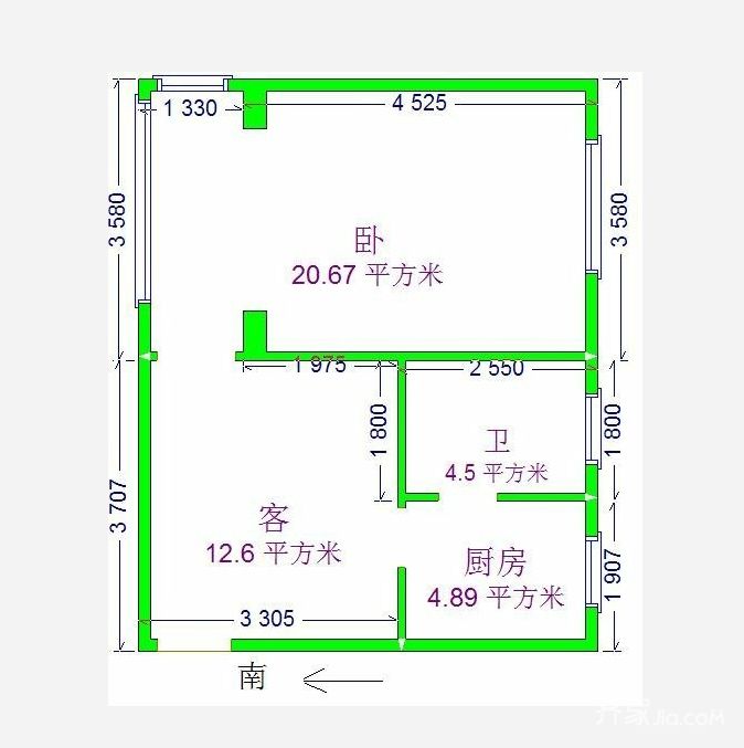 10万50平米现代小户型/一房装修效果图,欢乐颂装修图