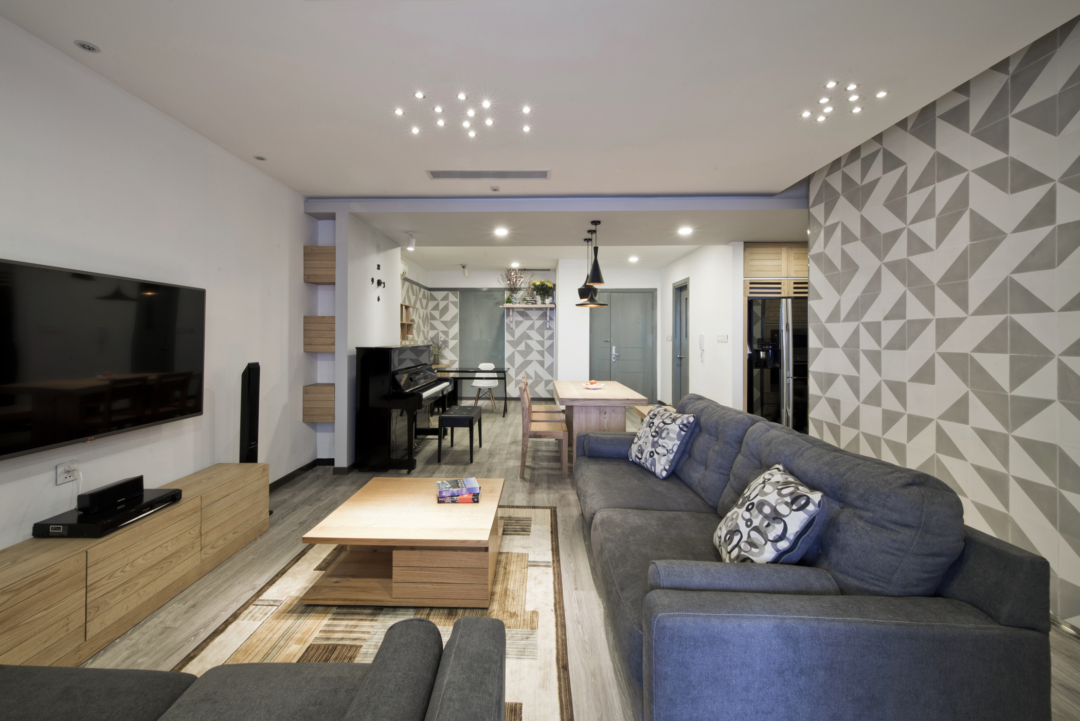 公寓装修,一居室装修,80平米装修,10-15万装修,北欧风格,吊顶,沙发