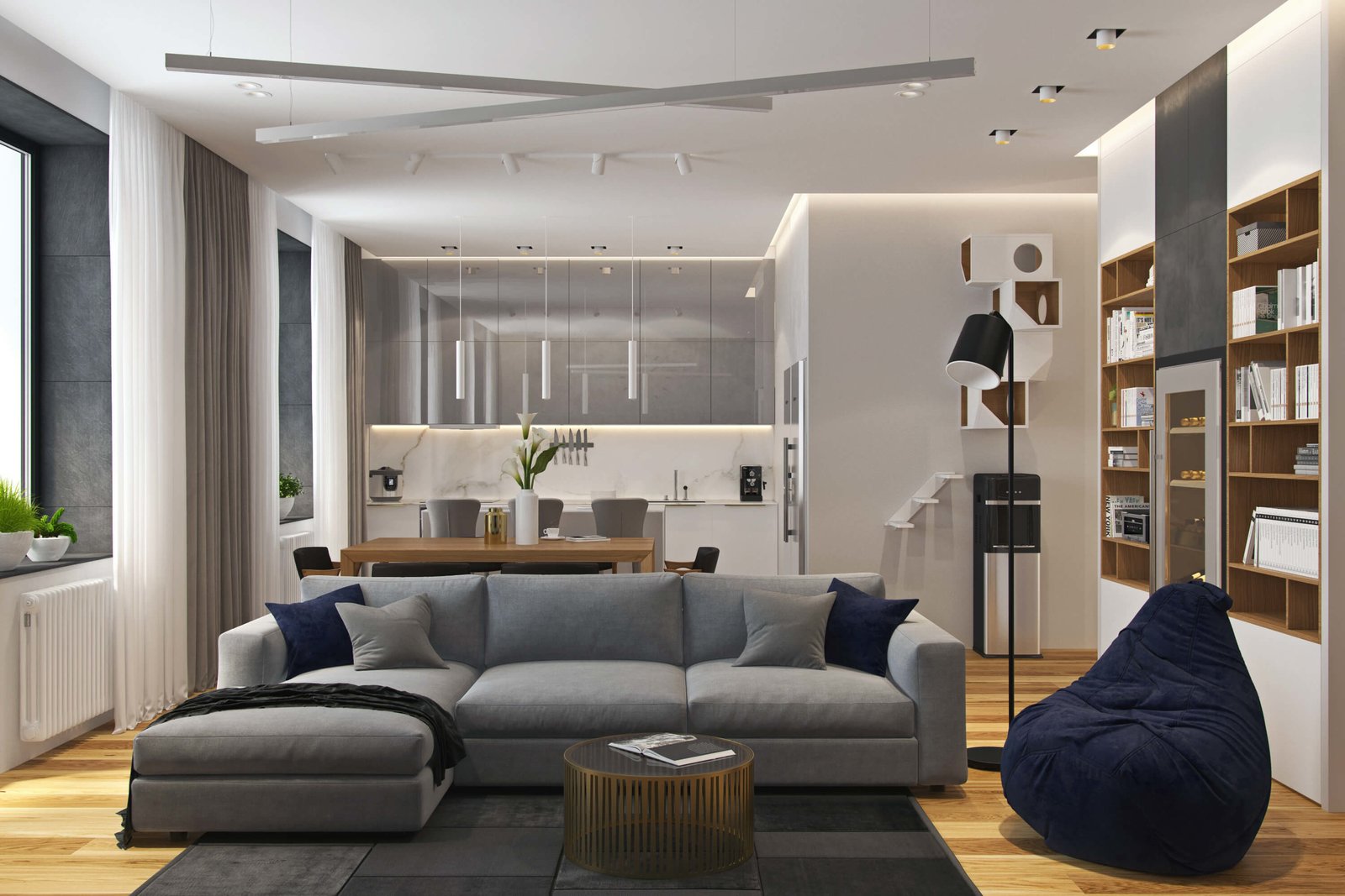 公寓装修,三居室装修,110平米装修,现代简约风格,客厅,沙发