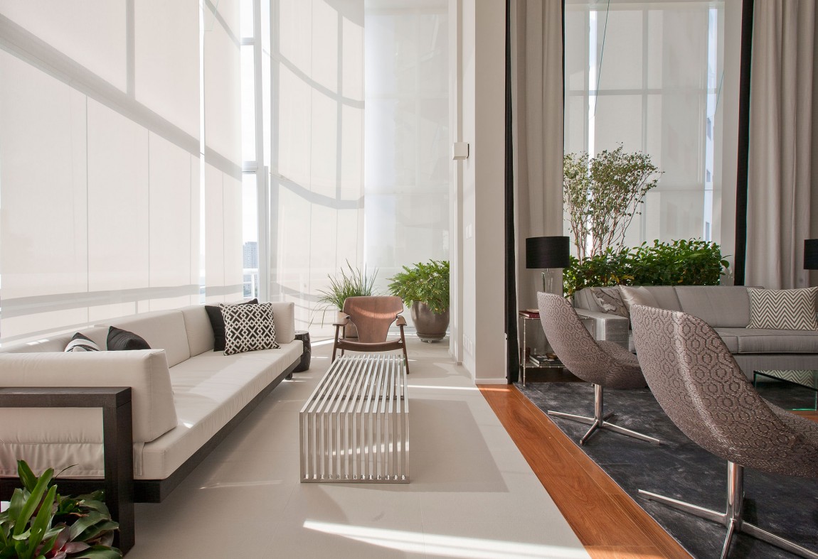 公寓装修,大户型,20万以上装修,140平米以上装修,现代简约风格,白色