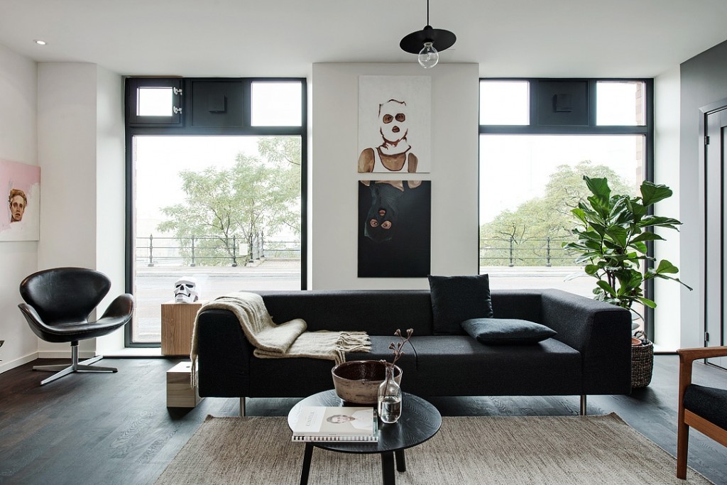 公寓装修,60平米装修,5-10万装修,北欧风格,客厅,沙发,黑白