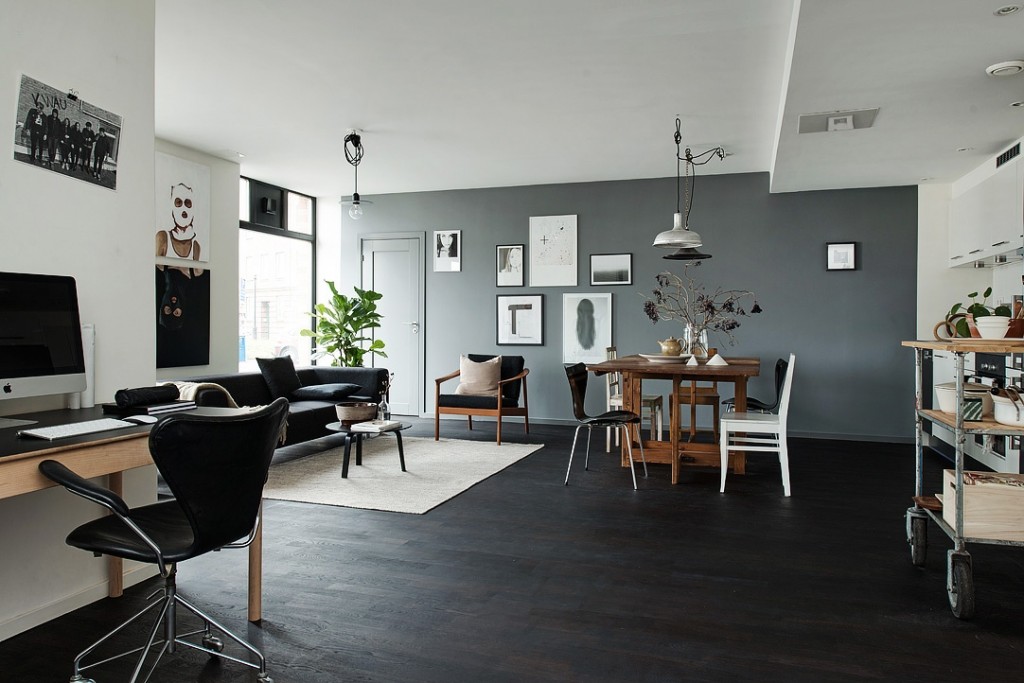 公寓装修,60平米装修,5-10万装修,北欧风格,地板,灰色