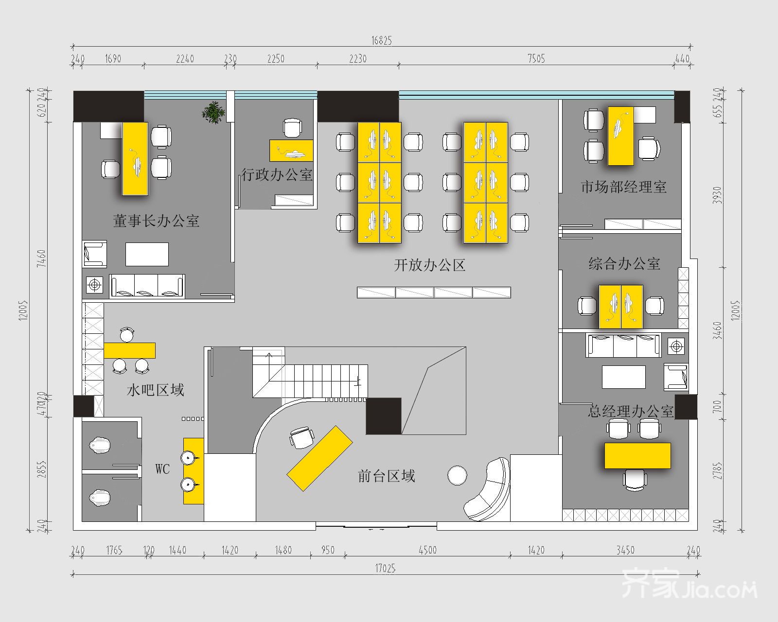 45万480平米工业办公空间装修效果图,办公室装修案例