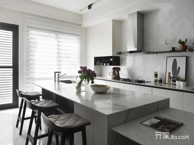 装修效果图_黑白灰风格装修案例效果图-齐家典尚装修