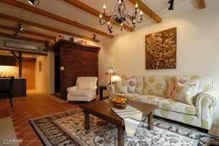 美式乡村风格公寓浪漫沙发背景墙装修效果图