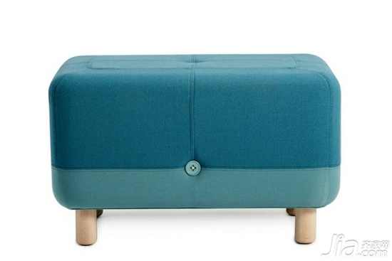湖蓝色Sumo沙发凳