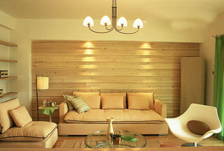 宜家风格温馨原木色客厅设计图