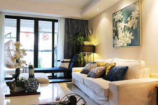中式风格温馨客厅背景墙效果图