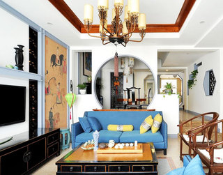 中式风格实用客厅客厅隔断设计