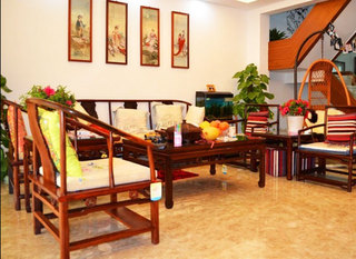 中式风格简洁客厅沙发背景墙设计图