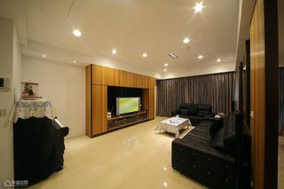 现代简约风格公寓稳重电视背景墙设计图