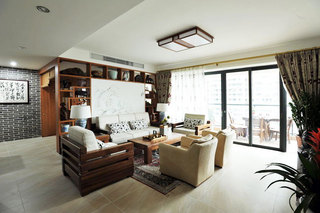 中式风格大气米色客厅装修