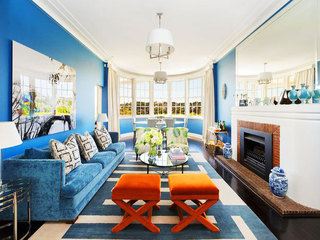 地中海风格舒适蓝色客厅设计图
