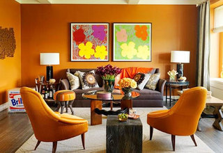 简约风格简洁橙色简约客厅装修效果图