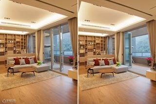 日式风格公寓舒适客厅吊顶装修效果图